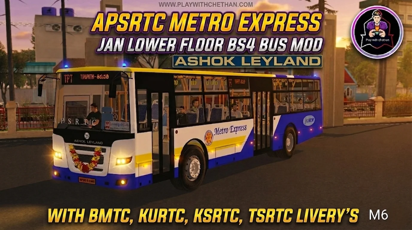 APSRTC METRO EXPRESS  Ashok leylanl JAN bs4 bus mod for bussid and bussin